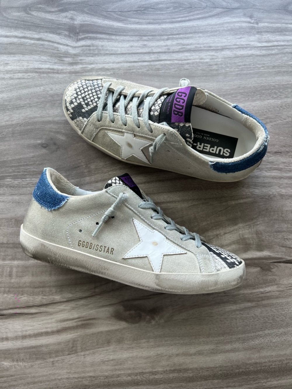 WORN ONCE Golden Goose Superstar Low Snakeskin Size 5 Women’s (EU 35)